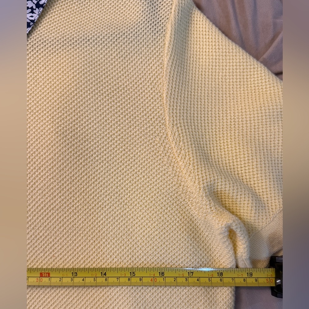 NWT J.CREW Daisy Print Peter Pan Collar Knit Top Yellow Cotton Short Sleeve L - Picture 9 of 11